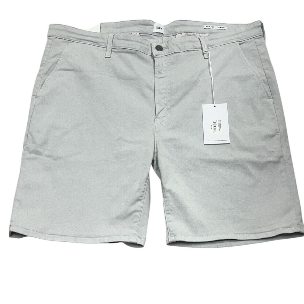 Edwin Shorts Chino Slim Moisture Wicking Stretch Comfort Recovery Gray‎ Mens 40